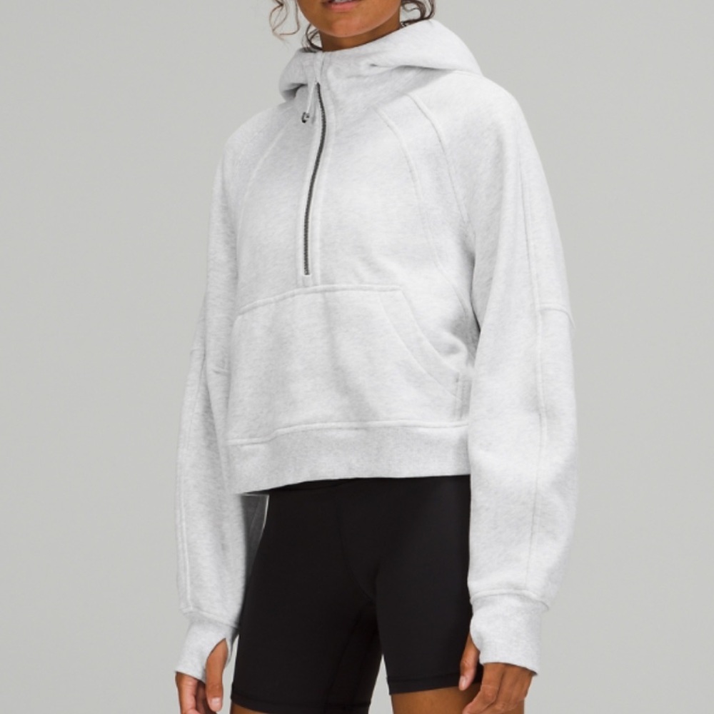 Lululemon Scuba Oversized 1/2 zip cropped hoodie